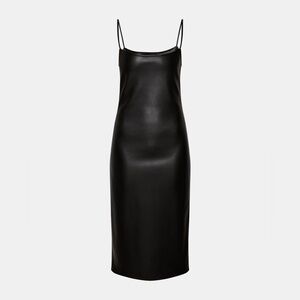 Theory Faux Leather Slip Dress